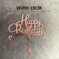 Rose gold Happy Birthday acrylic cake topper with 10cm width and mirror finish - European Style Rose Gold
