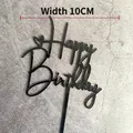 Black acrylic Happy Birthday cake topper with heart design for party decor, 10cm wide - Small Heart Black