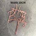 Rose gold acrylic Happy Birthday cake topper with heart design, 10cm width variant - Small Heart Rose Gold