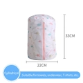 Cylindrical mesh laundry bag with floral print 22x33cm for protecting delicate clothes - Cylinder 22*33 - Colorful Tree