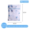 Medium size fine mesh laundry bag with blue leaf print and 40x50cm protective zipper - Medium 40*50 - Blue Leaf