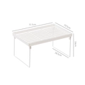 White minimalist foldable acrylic storage rack for desktop organization and kitchen use - White Medium