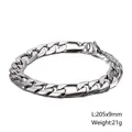 Zilveren Figaro schakelarmband van roestvrij staal met getextureerde schakels, 9mm - Brede Diamantgeslepen Figaro Kettingstijl (KB126683-Z) / 9mm Breedte/20.5cm Lengte