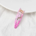 Cute pink metal hair clip with cat print and heart pattern for women and girls - 4# Peach Red Cat
