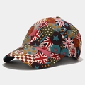 Détail des imprimés Union Jack et London sur une casquette de baseball en coton rétro - Réglable / Drapeau Pentagramme Café