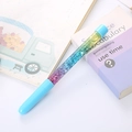 Penna gel creativa con glitter a clessidra blu e viola in un fusto trasparente lucido - Blu scuro