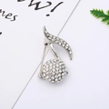 Macro shot of silver music note brooch with sparkling rhinestones on white background - 2# Silver Musical Note