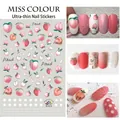 Detalle de pegatinas 3D para uñas con diseño de melocotón R324 y motivos florales - R324 Melocotón
