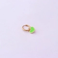 Golden stainless steel hoop earring with light green enamel heart charm in a trendy style - Heart Style (352-7#) / Green