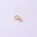 Pink star charm earring with golden hoop made of stainless steel for a trendy look - Star Style (11#) / Nude Pink