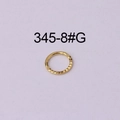 Anello a segmento in acciaio 316L dorato con texture a piramide per naso o orecchio - 8mm Oro