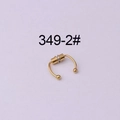 Golden magnetic horseshoe nose ring with ball ends made of polished stainless steel - Gold