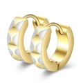 Orecchini a cerchio minimalisti da 4mm in acciaio inossidabile con trama a strisce - 4-Contrasto Oro Argento