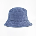 Sombrero de pescador de algodón lavado azul oscuro con costuras clásicas de estilo - M (56-58cm) / Azul Marino Lavado