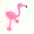 Pink inflatable PVC flamingo toy for beach parties and advertising props on white background - Flamingo