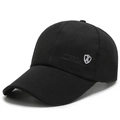 Berretto da baseball nero da uomo con ricamo logo sportivo e tessuto traspirante - Nero