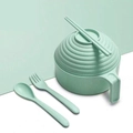 Umweltfreundliches Ramen-Schüssel-Set aus Weizenstroh mit Deckel und Besteck in Hellgrün - 5-teiliges Set (inkl. Besteck) / Nordisches Grün