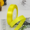 Bright yellow 1.5cm satin ribbon roll for gift wrapping and wedding decorations - Lemon Yellow