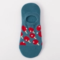 Teal invisible boat sock with red table tennis paddle and white ball pattern - One Size / Teal Ping Pong Pattern