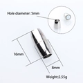 Cierre magnético plateado para joyas con dimensiones 16x8mm y agujero de 5mm - 8*16mm-Agujero 5mm