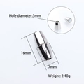 Cierres magnéticos plateados para collares y pulseras con agujero de 3mm de diámetro - 7*16mm-Agujero 4mm