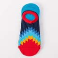Blue invisible boat sock with colorful geometric mountain patterns and silicone grip - One Size / Red Blue Yellow Mountain Geometric