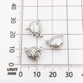 Three silver fox head metal beads for DIY bracelets shown with millimeter scale ruler - Fox Head Style (10131)