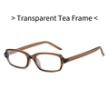 Gafas de sol rectangulares transparentes marrón té con montura cuadrada retro - Té Transparente