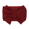 Detailed view of the dark red textured fabric baby bow headband for children. - Pre-tied Bow / Burgundy