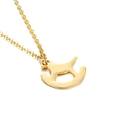 Pendentif cheval à bascule élégant sur collier doré en acier inoxydable poli - Or (KN25724-Z)