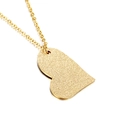 Elegant gold sandblasted heart pendant necklace with minimalist O-chain on white background - Golden Sandblasted Irregular Heart Style (KN25737-Z)