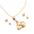 Elegante conjunto de joyas de acero inoxidable dorado con collar de zorro y pendientes - Forma de zorro (KS95040-ZC) / Dorado