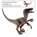 Realistic brown Velociraptor dinosaur model toy, size 15x5x10 cm and weight 75g - Velociraptor