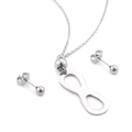 Set collana con simbolo infinito e orecchini a lobo in argento lucido - Set in Argento con Simbolo dell'Infinito (KS95039-ZC)