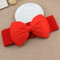 Cintura elastica rossa da donna con un grande fiocco decorativo in chiffon - Rosso / 75cm
