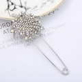 Spilla vintage girasole in argento con strass arcobaleno AB su marmo - Stile Spilla di Sicurezza Design Fuochi d'Artificio Argento (1#)