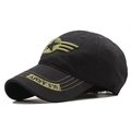 Washed black baseball cap with green star embroidery and U.S. ARMY lettering on brim - M(56-58cm) / Black