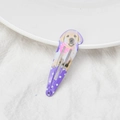 Purple BB hair clip featuring a realistic yellow Labrador puppy print and white dots - 15# Purple Dog