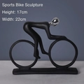 Abstract cycling sports sculpture in matte black and silver finish, 17cm by 22cm size - Silver-Cycling