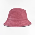 Sombrero de pescador rojo oscuro en algodón lavado vintage con costuras en el ala - M (56-58cm) / Rojo Vino Lavado