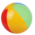 Detail shot of a colorful PVC inflatable beach ball with transparent air valve nozzle - 12 Inch Beach Ball