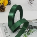 Dark green 1.5cm satin ribbon roll with silk finish for gift wrapping and wedding decor - Dark Green