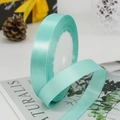 Light mint green satin ribbon roll for gift wrapping and DIY wedding decorations - Aqua Blue