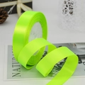 Fluorescent green 2cm satin ribbon roll with silky finish for gift wrapping and DIY crafts - Fluorescent Green