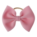 Bandeau bébé rose avec grand nœud en tissu tricoté élastique et doux au toucher - Rose