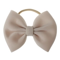 Beige baby hoofdband met grote strik en flexibele nylon elastische band - Beige