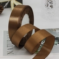 Roll of 2cm brown satin ribbon with a glossy finish for gift wrapping and DIY crafts - Light Chocolate