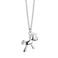 Collier avec pendentif cheval argenté minimaliste en acier titane poli pour femme - Argenté