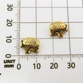 Golden alloy elephant spacers 10mm x 12mm shown on scale for size measurement - 10136 - Ancient Golden Elephant / 9x11-1.5mm