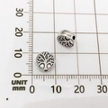 Flat round silver alloy tree of life bead spacer with antique finish on grid board - Tree of Life (10140)